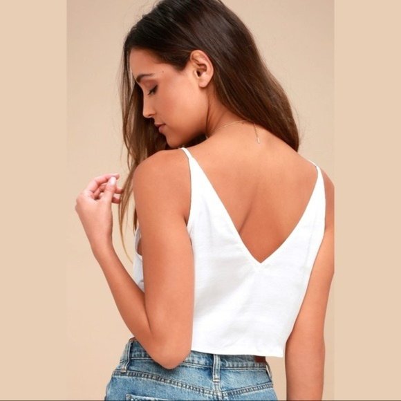 FREE PEOPLE Two Tie For You Ivory V-Neck Tank Top - NWT - Picture 4 of 5